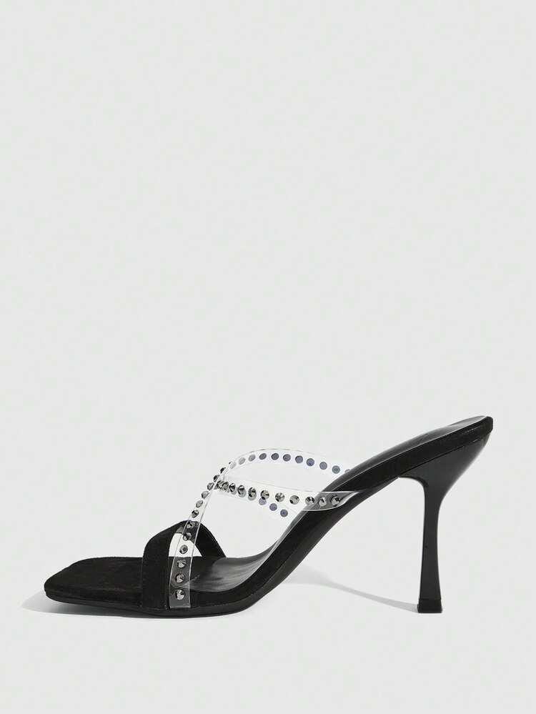 CUCCOO SZL Women's Fashionable Elegant Crystal Decorated High Heel Sandals Prom Heels