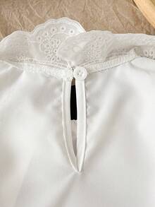 SHEIN Baby Girl Embroidered Peter Pan Collar Long Sleeve Cute Top - White - View 6