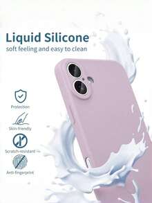 1pc Anti-Fingerprint Shockproof Silicone Phone Case, Compatible With IPhone 17/16/15/14/13/12 Pro Max/Pro Series - Purple - View 7