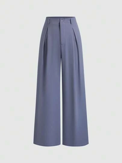 Sweetra Women's Vintage Elegant Jacquard Pleated Wide Leg Pants, Autumn/Winter