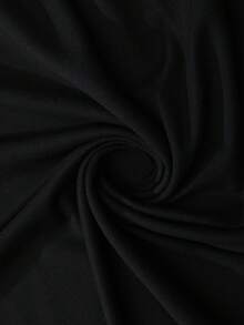 ROMWE MEN Men's Slogan Print Crew Neck Long Sleeve T-Shirt - Black - View 4