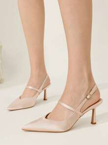 CUCCOO CHICEST Women's Pointed Toe Buckle Design Fashionable High Heels, Versatile For Daily Wear Valentine's Day