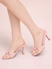 CUCCOO DOLLMOD 女士时尚优雅蝴蝶装饰高跟凉鞋，夏季 - 粉色 - 查看 4