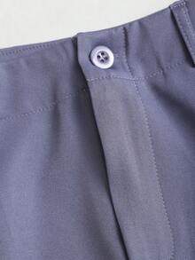 Sweetra 女士复古优雅提花褶裥阔腿裤，秋冬款 - Iron Gray - 查看 3