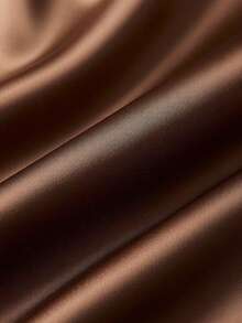 Franclia 女士休闲优雅棕色翻领无袖上衣，不对称下摆系带设计，搭配丝质宽松长裤，两件套，适合日常穿着/通勤/约会/办公场合。 - 棕色 - 查看 8