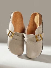 Solecia Sapatos femininos casuais versáteis para o dia a dia, com fivela e modelo baixo. - Cinza - Ver 6