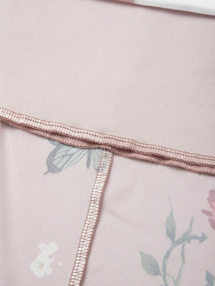 GlowEve CURVE Falda acampanada con estampado floral para mujer talla grande, elegante y minimalista de estilo francés, enérgica y romántica - Rosa - Añade 4