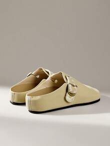 Solecia 女士休闲百搭通勤搭扣平底鞋 - 卡其色 - 查看 4