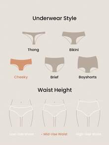 LUVLETTE 3-Pack Soft Cotton Mid-Waist Cheeky Women Underwear Panty Set - Multicolor - View 13