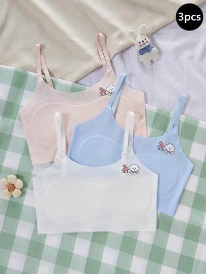 可调节肩带无缝文胸，专为发育中的女孩设计，适合小学和初中学生穿着。