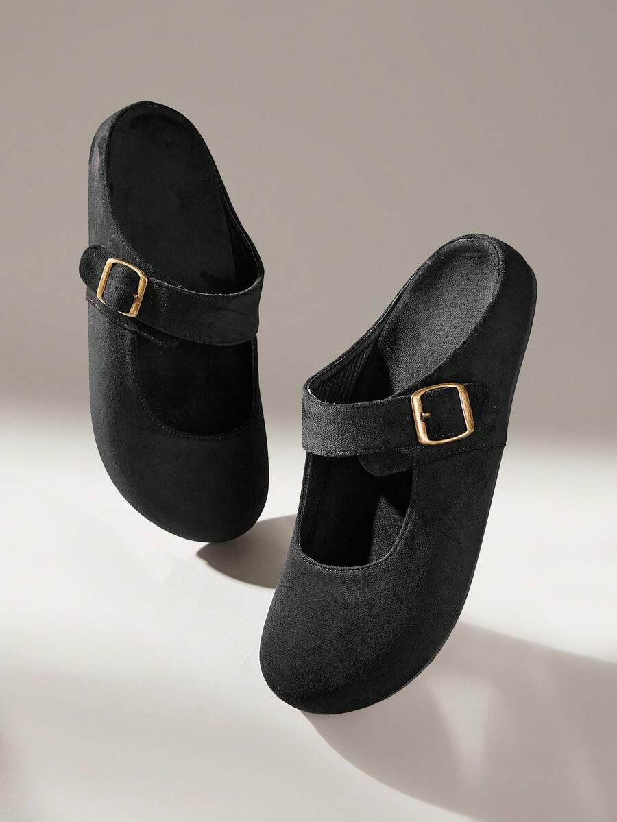 Solecia 女士新款舒适平底勃肯鞋 - 黑色 - 查看 1