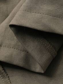 Livesso Casual Pleated Waist Elastic Waist Skirt, Elegant Office/Commute Wear, Spring/Summer - Khaki - View 4