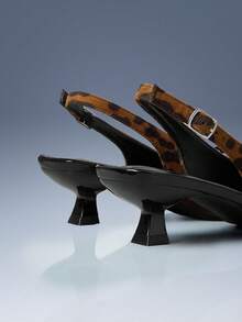 CUCCOO GRLICON Women's Fashion Leopard Print Buckle Pointed Toe High Heel Pumps - Multicolor - View 5