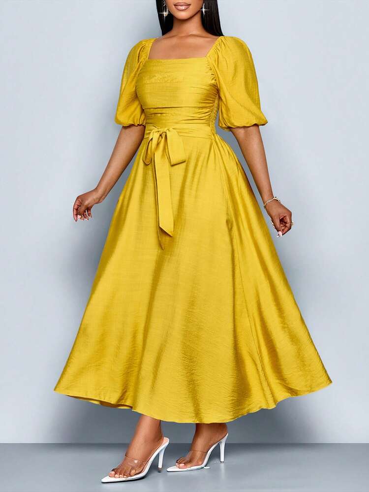 women's yellow dress IDEALSANXUN Womens Bright Yellow Cap Sleeve Lovely Cocktail Floral Party  Dress (Small, Yellow) at Amazon Women's Clothing store