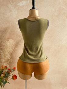 Soleia Women's Round Neck Five-Pointed Star Pattern Fashionable Versatile Date Outing Knitted Sweater - Army Green - View 2