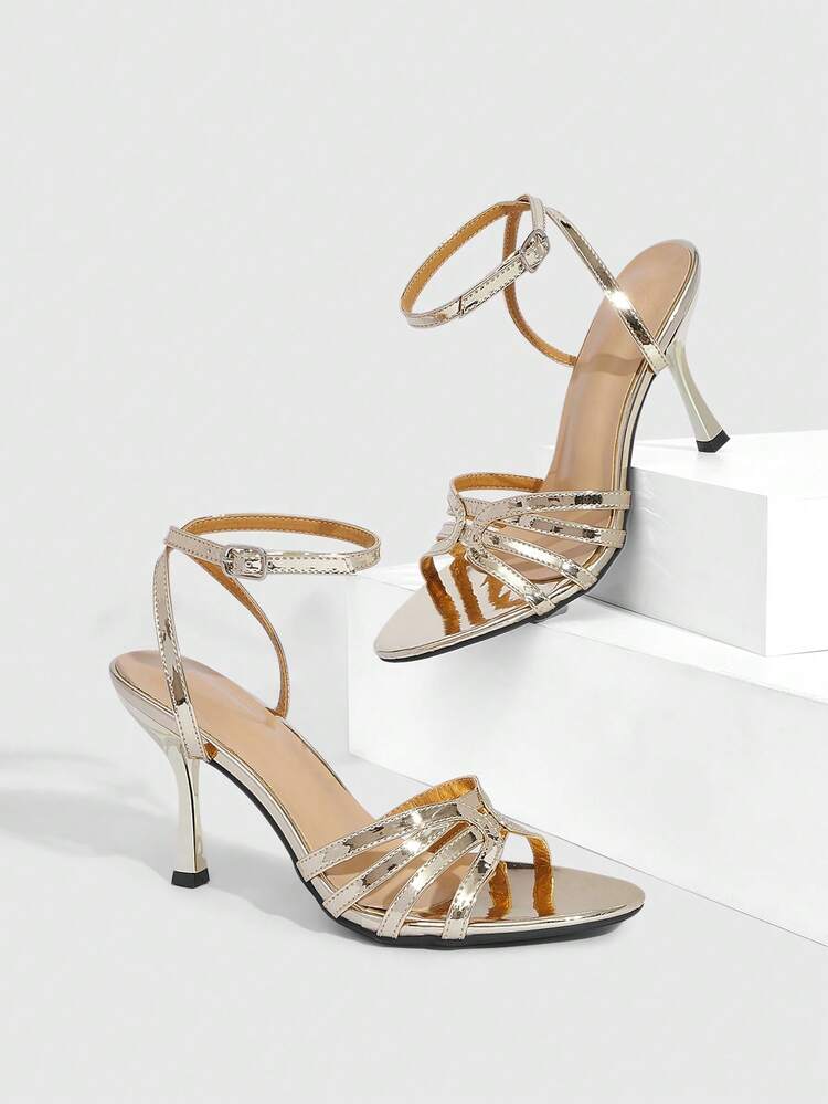 CUCCOO SZL Women's Pointed Toe Buckle Design Fashionable Elegant High Heel Sandals Prom Heels