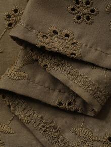 DAZY Tween Girl Allover Print Ruffle Hem Round Neck Casual Dress - Green - View 6