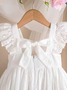 Babygirl Cute Floral Embroidery Ruffle Hem Summer Casual Dress - Multicolor - View 5