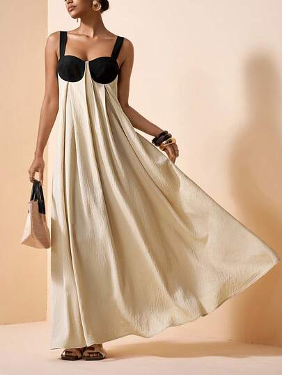 Zivah Vestido suelto con tirantes finos, espalda descubierta, cintura plisada, inspirado en la fiesta de San Valentín, festival de música, Pascua, estilo occidental, nómada, bohemio, Nashville, para boda, noche, cita, reunión, cumpleaños de la primavera/verano 2026