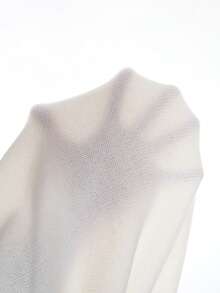 Elenzga Plus Size V-Neck Long Sleeve Cardigan & Black Skirt 2-Piece Set - Black and White - View 9