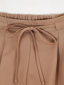 SHEIN Franclia Women's Casual Minimalist Versatile Fashion Suit Pants - Khaki - View 4