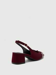 CUCCOO BIZCHIC Women's Classic Black Heel Strap Flat Shoes, Fashion For Christmas Valentine's Day Spring Shoes - Bockendi Red - View 9