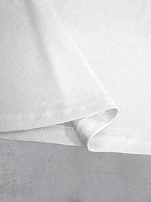 Manfinity Dauomo 男士字母印花抽绳腰带口袋休闲短裤 - 白色 - 查看 5