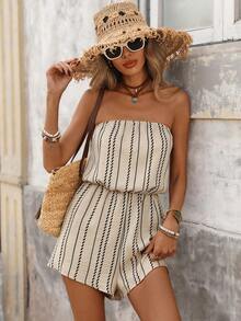 Brillora 女士时尚休闲优雅浪漫度假连体裤，春夏款 - 杏色 - 查看 5