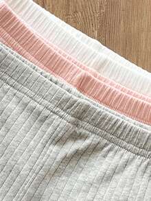 SHEIN Vintaside Kids Bộ 6 món cho bé gái, áo thun ngắn tay màu trơn và quần short cạp chun. - Nhiều màu - Xem 7