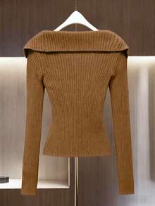 GlowEve Áo cardigan dài tay màu đen cổ bẻ, thắt eo, chất liệu vải gân mịn, đa năng cho cả mặc hàng ngày và hoạt động ngoài trời, thích hợp cho mùa xuân và mùa thu. - Màu Khaki - Xem 2