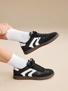 CUCCOO EASI 2026 New Spring Women's Retro Versatile Casual Sneakers, Flat White Shoes - Black - View 8