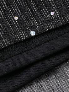 DAZY 女士无袖V领亮片装饰中长连衣裙 - 銀色 - 查看 4