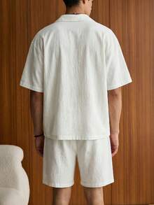 SWAVVY Men's Casual 2 Pieces Set, Fashion Comfortable Daily Beach Party Minimalist Style Loose Fit - White - View 6