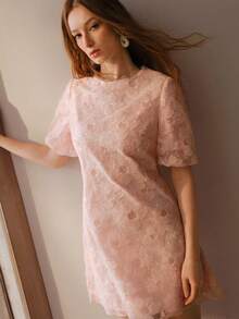 MOTF PREMIUM ĐẦM SEQUIN VIỀN NGỌC TRAI GIẢ TƯƠNG PHẢN - Màu Hồng baby - Xem 5