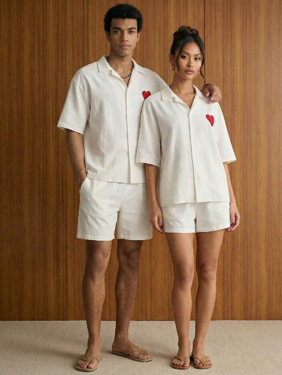 SWAVVY Men's Casual 2 Pieces Set, Fashion Comfortable Daily Beach Party Minimalist Style Loose Fit - White - View 1