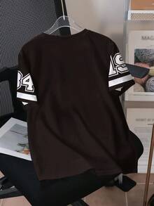 TEENAGE MUTANT NINJA TURTLES | SHEIN 青少年男童休闲时尚街头风卡通字母数字印花短袖T恤，夏季 - 白色 - 查看 2