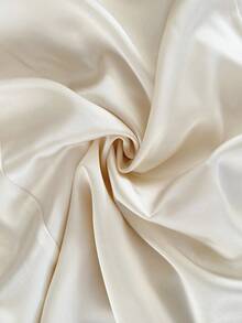 GlowEve 女士优雅纯色衬衫领铆钉荷叶边腰部细节修身黑色衬衫裙，配缎面装饰纽扣，短袖，夏季穿着 - 杏色 - 查看 6