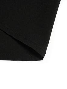 GlowEve CURVE Elegant Spring/Summer Versatile Commuting Umbrella Skirt, A-Line High Waist Skirt With Metal Buttons, Plus Size - Black - View 4