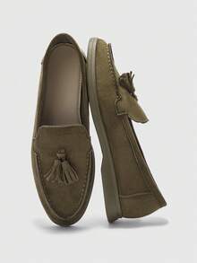 CUCCOO BIZCHIC Giày lười nữ màu xanh hải quân bằng da lộn, kiểu dáng thoải mái, đa năng, phù hợp cho hoạt động ngoài trời, đi làm, công sở và mặc hàng ngày. - Màu xanh Bạc hà - Xem 5