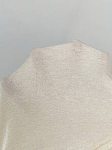 Aloruh Đầm ngắn dáng ống xếp ly bất đối xứng dành cho nữ, có thắt lưng. - Màu be - Xem 9