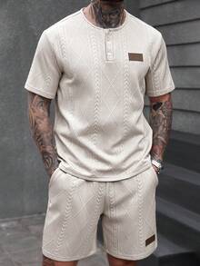 Manfinity CasualCool 男士T恤套装 - 卡其色 - 查看 3