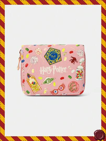 HARRY POTTER X SHEIN 1Pc Glasses Pea Pattern Simple Style Zipper Coin Purse, Suitable For Women.