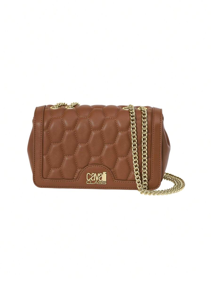 Cavalli Class Geantă de umăr pentru femei cu curea de lanț, medie, maro - Maro - Vizualizare 1
