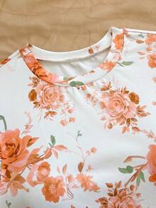 Soleia 女士印花荷叶边下摆T恤，适合夏季度假、海滩、春夏复活节狂欢节、嘉年华服装派对、海滩婚礼、海滩毕业典礼、冬季节日、夏季服装、女士可爱春季服装、流行服装、女孩春季服装、女孩夏季服装、夏季上衣 - 彩色 - 查看 4