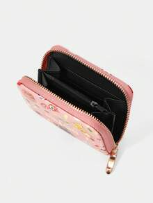 HARRY POTTER X SHEIN 1Pc Glasses Pea Pattern Simple Style Zipper Coin Purse, Suitable For Women. - Pink - View 5