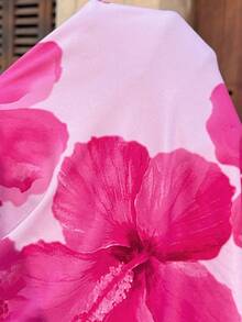 SHEIN 夏季孕妇休闲碎花无袖修身连衣裙 - 粉色 - 查看 7