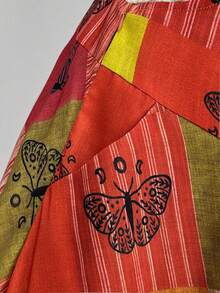 Sunspun Đầm yếm kiểu Bohemian nhiều màu sắc dành cho nữ cỡ lớn với họa tiết bướm. - Nhiều màu - Xem 7