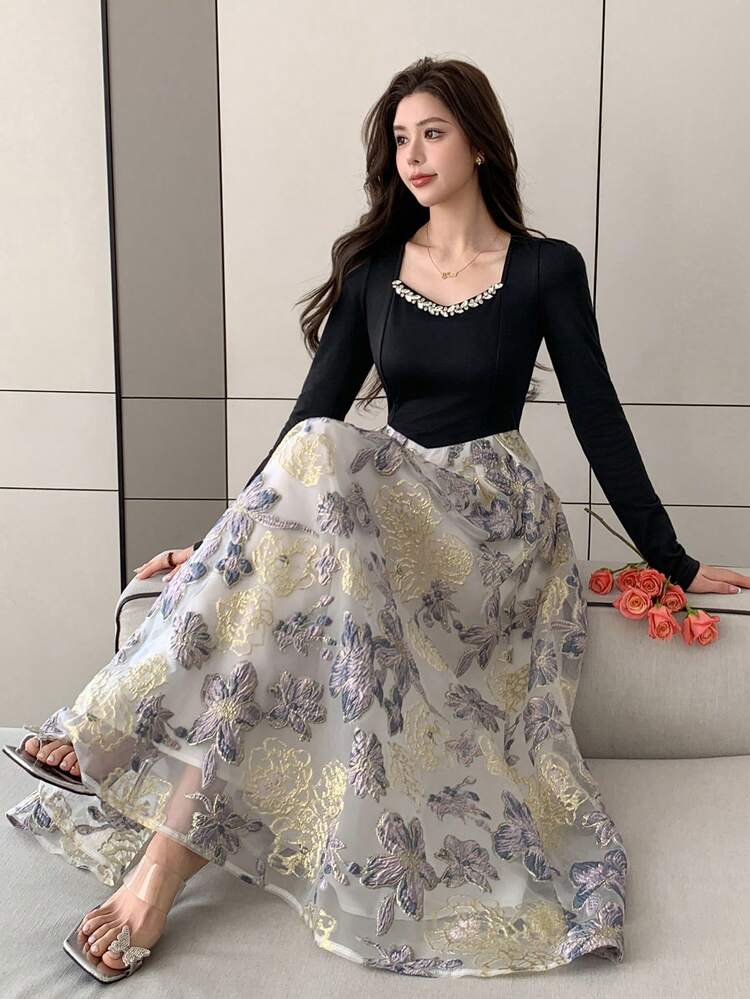 Women's Elegant Long Dress, Suitable For Spring/Summer, Valentine's Day, Wedding, Party, Formal Occasion, Slim Fit, Commuting Sundress