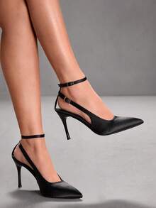 CUCCOO SZL Tacones para mujer - Satén negro - Ver 3