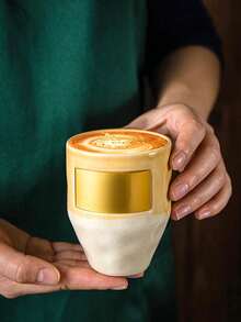 Cirelle Rustic Ceramic Coffee Mug – Gold Accent Attached, Unique Design Cup For Espresso, Latte & Cappuccino, Artisan Stoneware Mug, Housewarming & Coffee Lover Gift - Multicolor - View 8